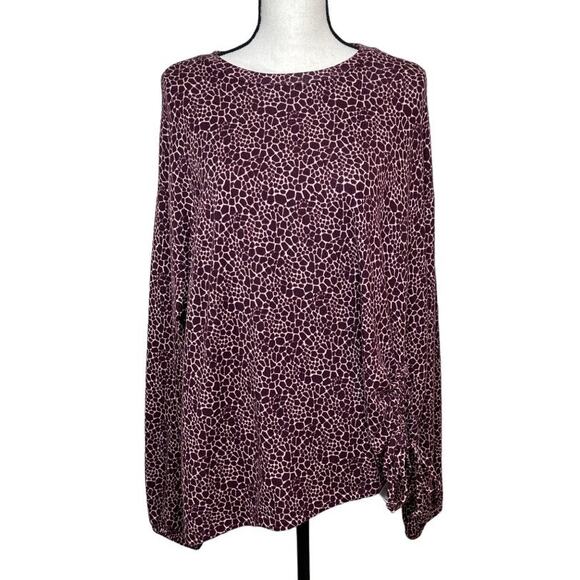 Meri Skye Tops - Meri Skye Long Sleeve Tee Burgundy Size 2X